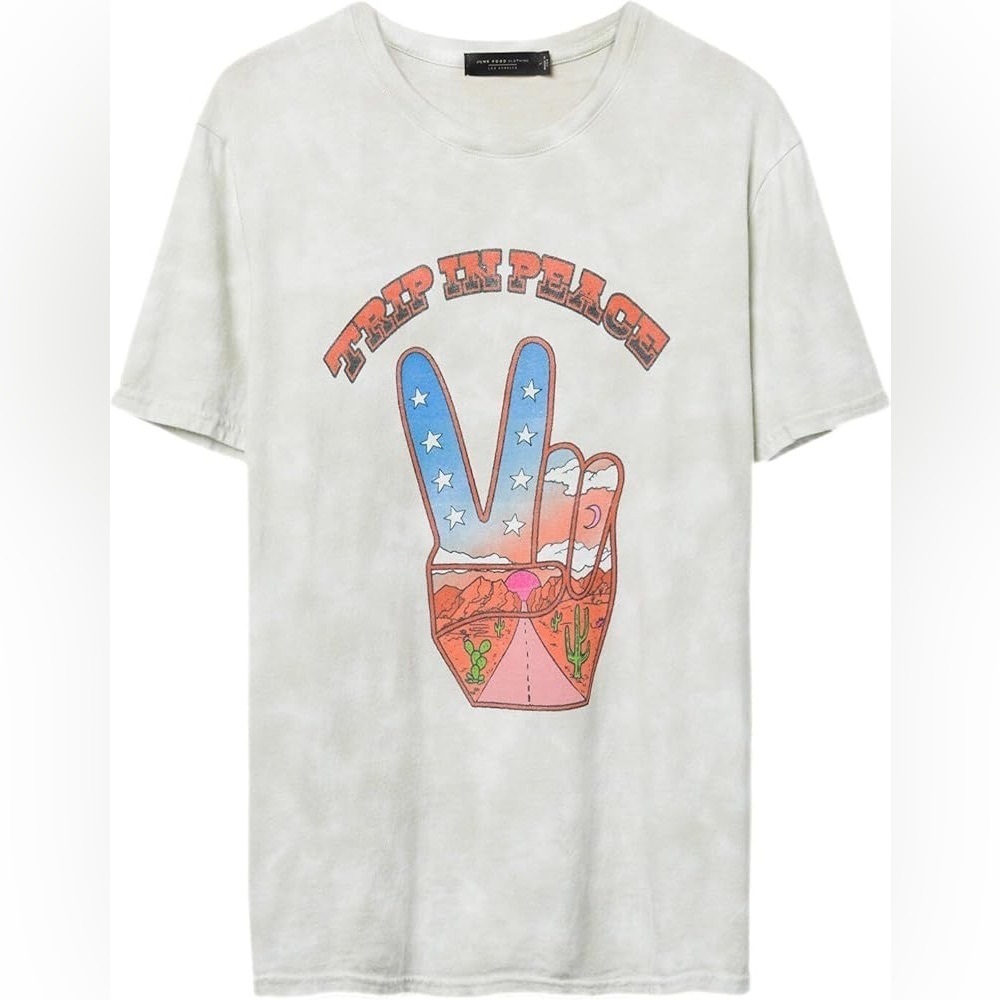 Junk Food Clothing Logo Trip In Peace Vintage Flea Market Graphic Tee - Picture 2 of 4